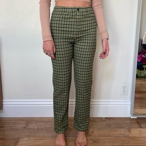 Green brandy Melville plaid pants